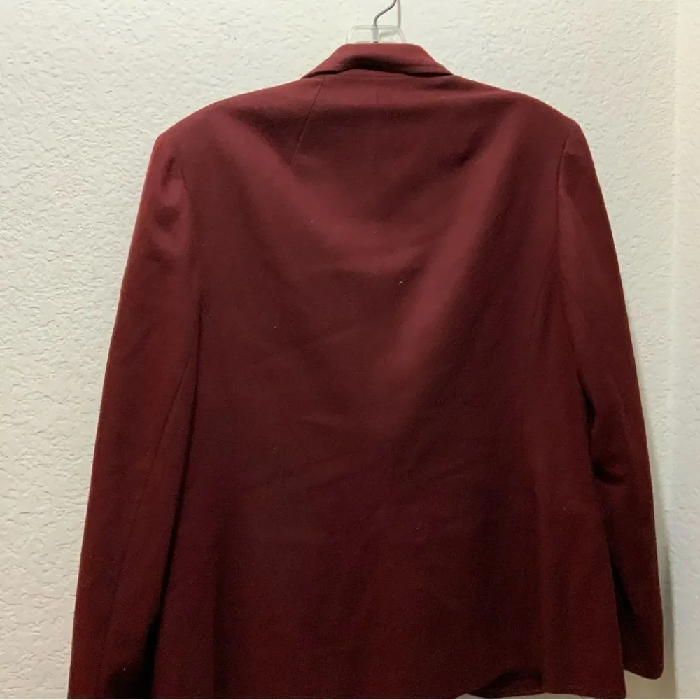 Pendleton Vintage Burgundy Wool Blazer Jacket Size 8 Double Button Made In …